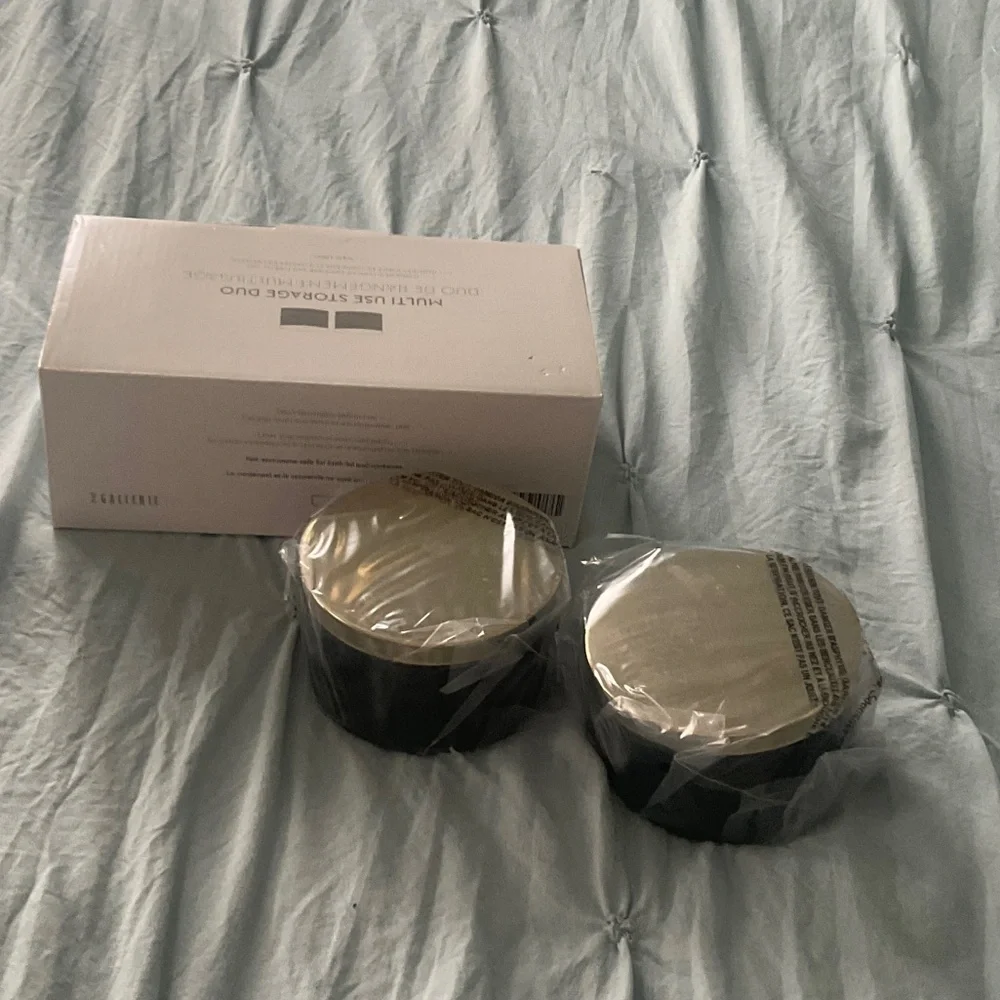 NEW *Z Gallerie* Multi-Use Ceramic Storage Duo - Black and Silver Canister Set